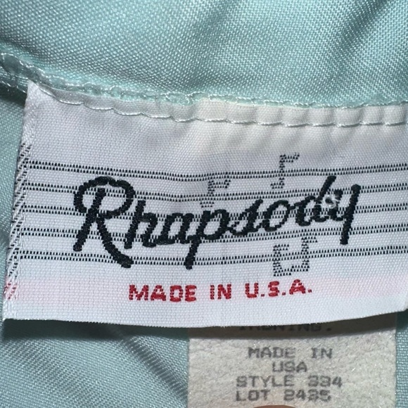 Vintage Mint Ruffled Lace Trim Top - Picture 10 of 11